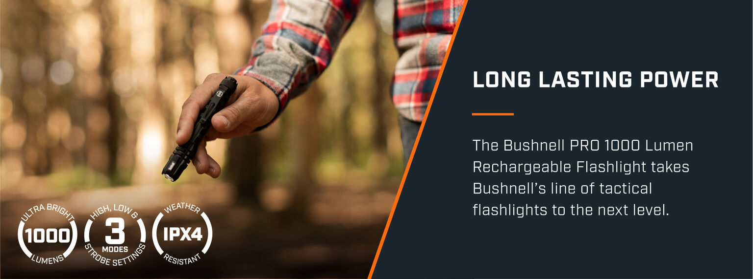 Pro 1000 Lumen Rechargeable Flashlight Bushnell
